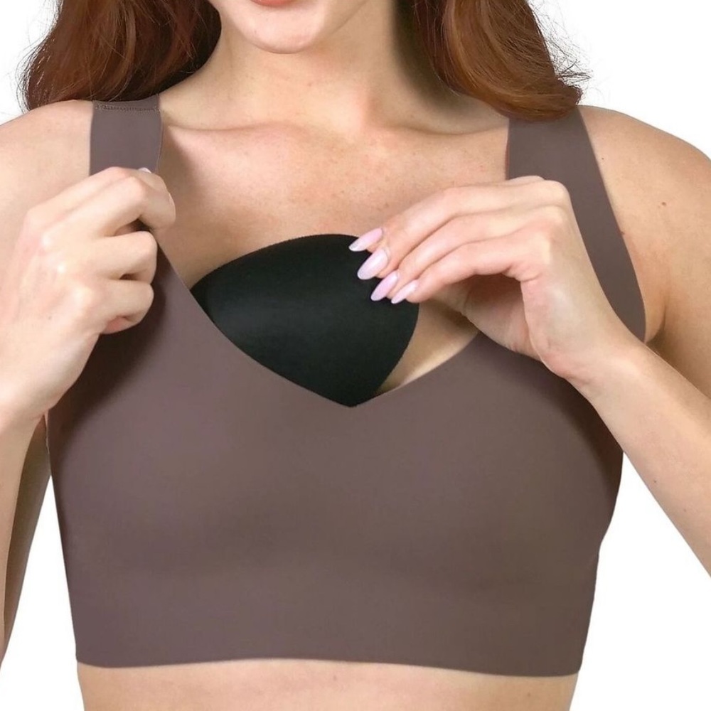 ANTI. BY PROOF Wire Free Lounge Bra in Cool Cocoa L